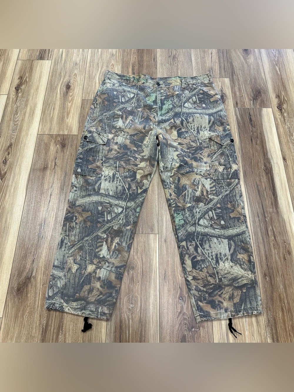Vtg 80s 90s Liberty USA Made Advantage Timber Camo Pants Faded Hunting, XL